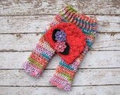 Newborn Crocheted Hat and Pants Set, Photo Prop, Salmon Hat