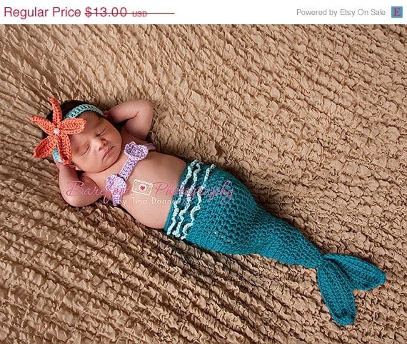 On Sale Starfish Headband, Crochet, Headband, Mermaid Headband, Girl, Newborn, Baby