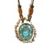Antler Rosette Necklace with Metal Inset Medallion