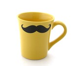 Mustache Mug Moustache Mug Yellow Double Sided Kiln Fired