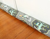 Door Draft Stopper, Grey, Children's, Whimsical Print. 88