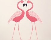 Wall Stickers Pink Flamingo (Reusable and removable fabric wall decals, not vinyl) - Pink Flamingos