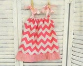 SALE Pink Chevron Dress - made to order 0 - 5T
