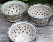 Ceramic Berry Bowl - Ceramic Colander - Strainer -Bowl in Cream -Custom Order