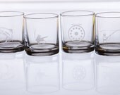 Fly fishing etched rocks glasses - set of 2