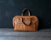Vintage Hand Tooled Bohemian Satchel Messenger Bag or Briefcase Boho Leather  From Nowvintage on Etsy