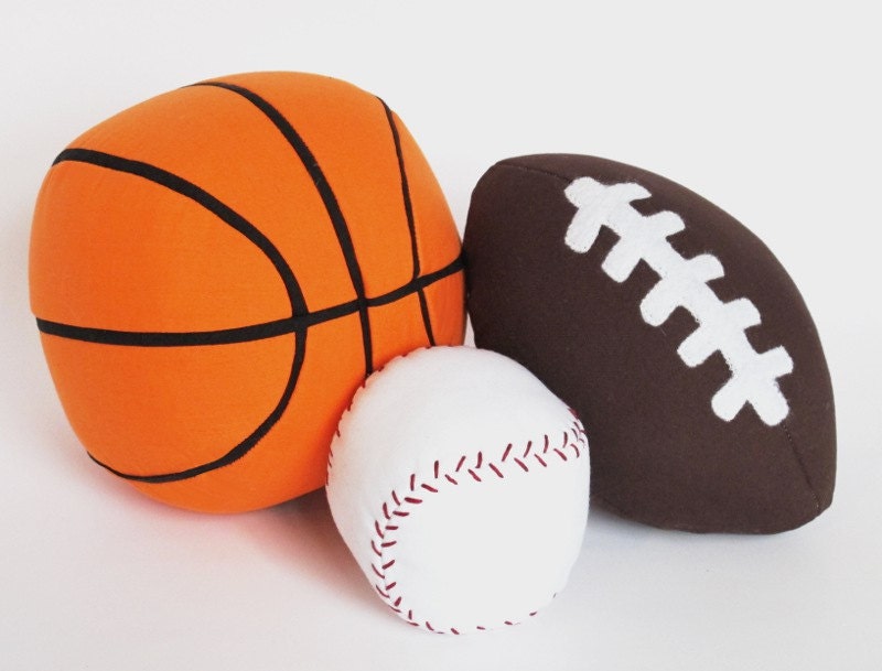 Sports Ball Trio Sewing Pattern: Baseball, Basketball, Football