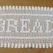 Filet Crochet Bread Doily, Table Linens, Mid Century Handmade Lace