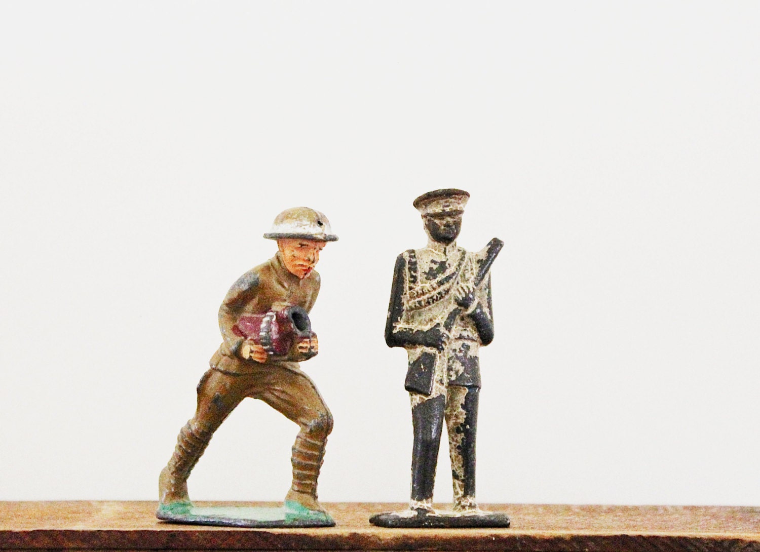 A Job to Do - Antique Toy Lead Soldiers - WWI - Collectible - For Him - Military - Veteran - Father's Day - Vintage Home Decor