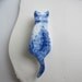 Cat Brooch - Handpainted Delft blue porcelain Brooch