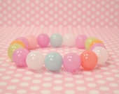 Kawaii Sweet Lolita Stretch Bracelet Gumball Candy Colored Pastel Large Beads OTT Lolita Fairy Kei