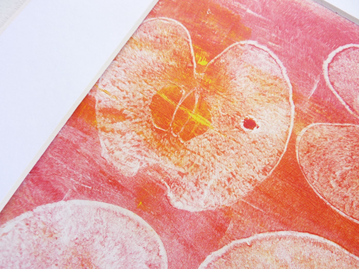 Original Monoprint   5 x 7 - Apple Print
