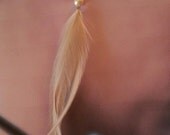 Cream Feather Earrings