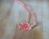 Pink Sari Silk Hydrangea Tieback - newborn photo prop
