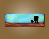 Original Modern Heavy Textured Acrylic Earthy Nature Contemporary PAINTING by Shanna - 36 x 12 - Side by Side