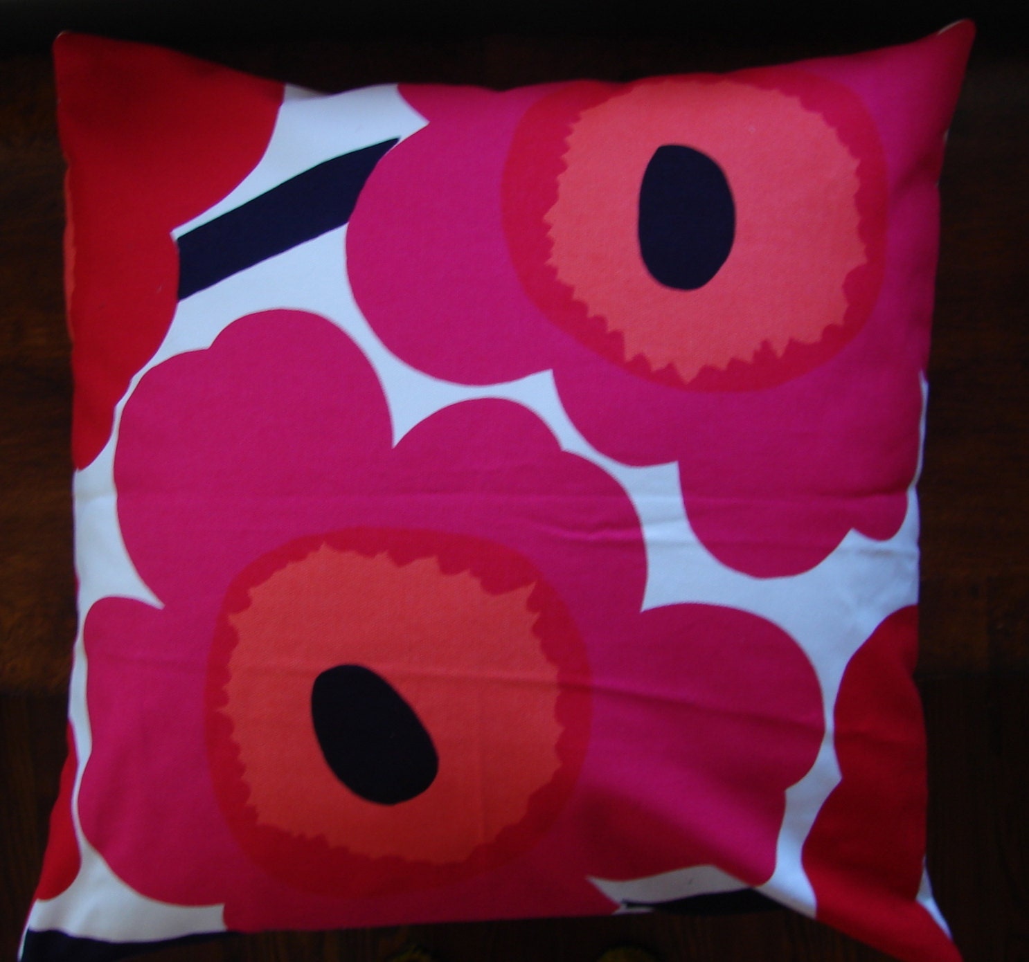 Red Unikko Upholstery grade  Pillow Case, 24x24 inches, 60x60cm, HUGE, Finland, Maija Isola