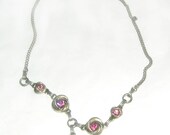Vintage Goldtone and Pink Rhinestone Necklace