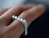 Minicyn studded Maison square solid silver ring