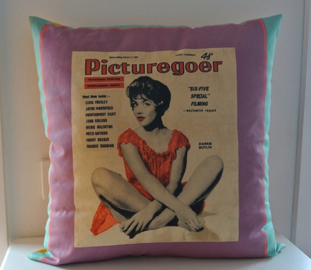 1950's Era Slip cover, throw pillow, decorative cushion 18inch