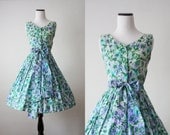 1950's dress - floral print 50's dress