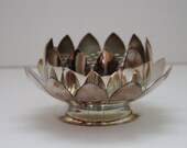 Vintage Leonard Silver Plated Lotus Bowl With Flower Frog