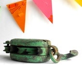 Antique Barn Pulley / Mint Green Paint