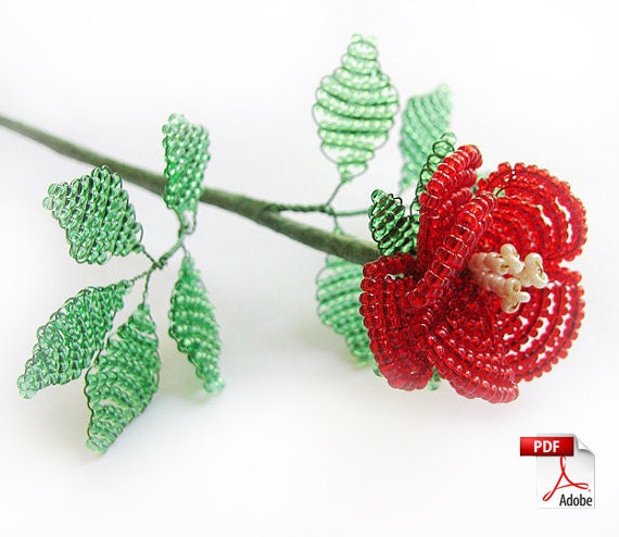 Beaded Tea Rose Tutorial PDF