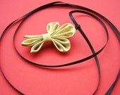 Fleur-de-lis Necklace: Kanzashi Silk Pendant OOAK