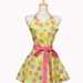 Bright Pink and Green Spring Retro Apron