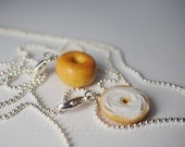Best Friend Necklaces, Bagel and Cream Cheese Necklaces, Miniature Food Jewelry