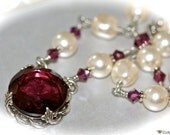 Statement Necklace Bohemian Glass. Bridal Wedding Jewelry.