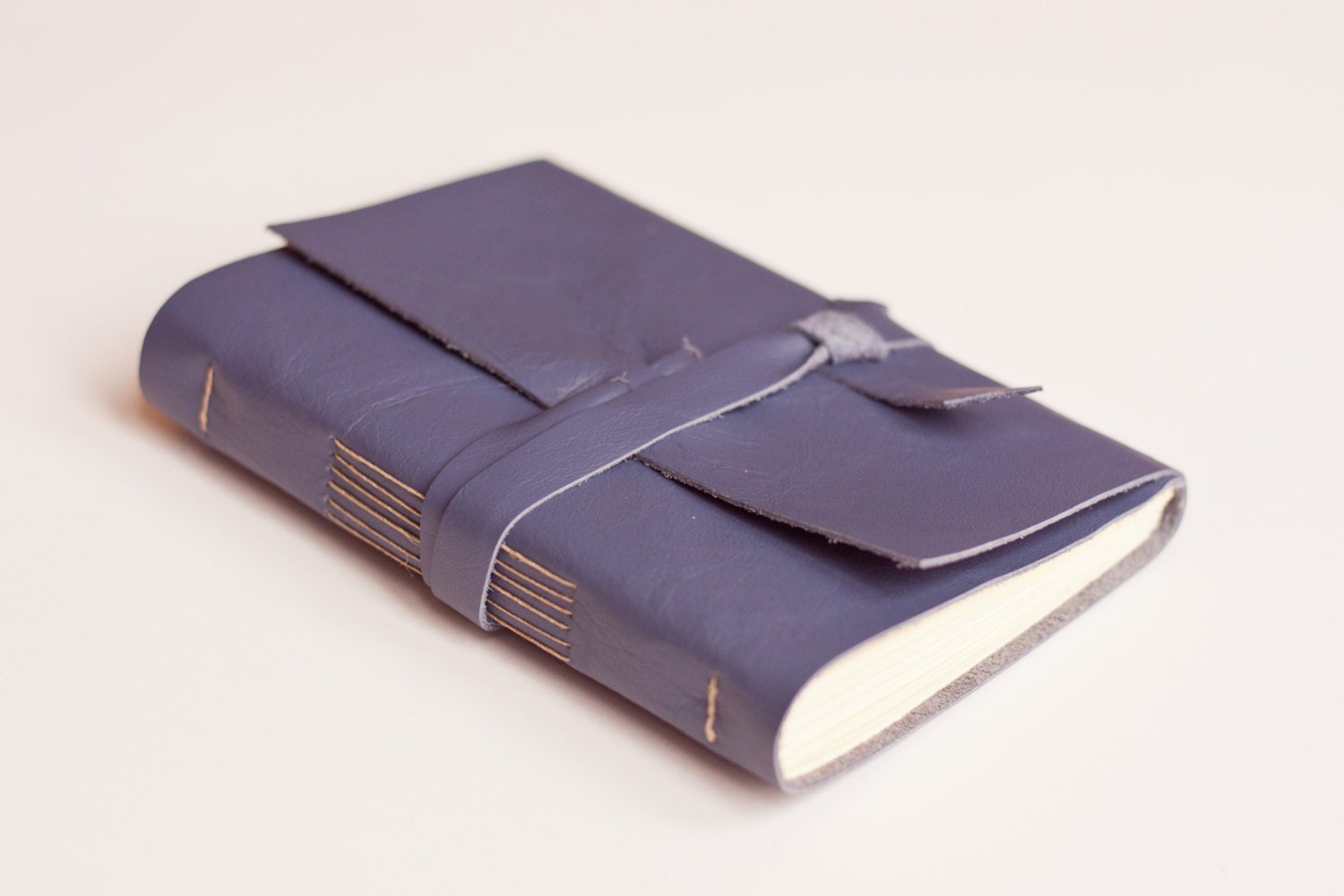 Leather Journal - Dusky Violet Purple - Handbound Leather Book - 6 x 4