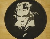 Beethoven Portrait Painted Vinyl Record
