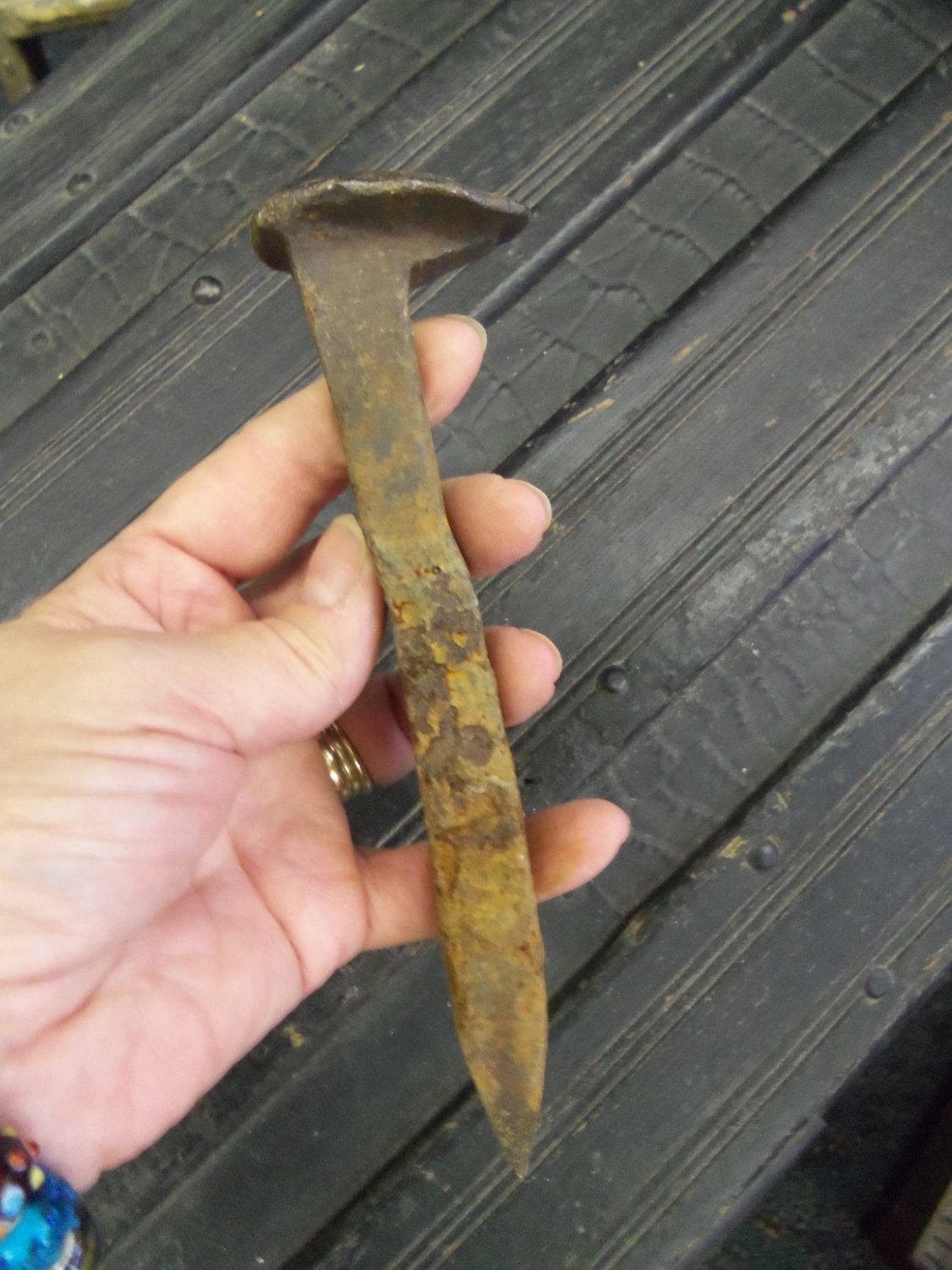 Antique Crusty Rusty Railroad Spike from Rustysecrets