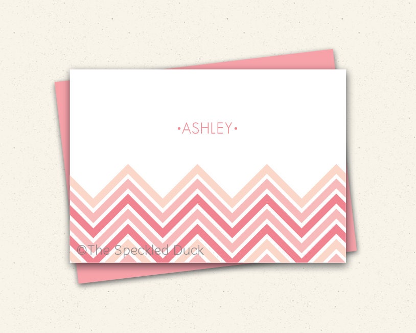 Chevron Stationery - Set of 12 Folded Notes
