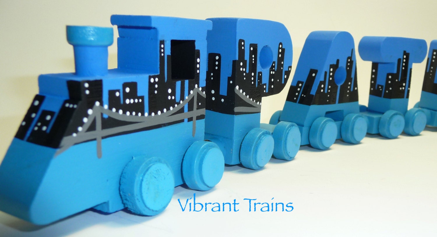 THREE LETTER Name Train Custom Keepsake Wooden Personalized Gift painted to meet your needs