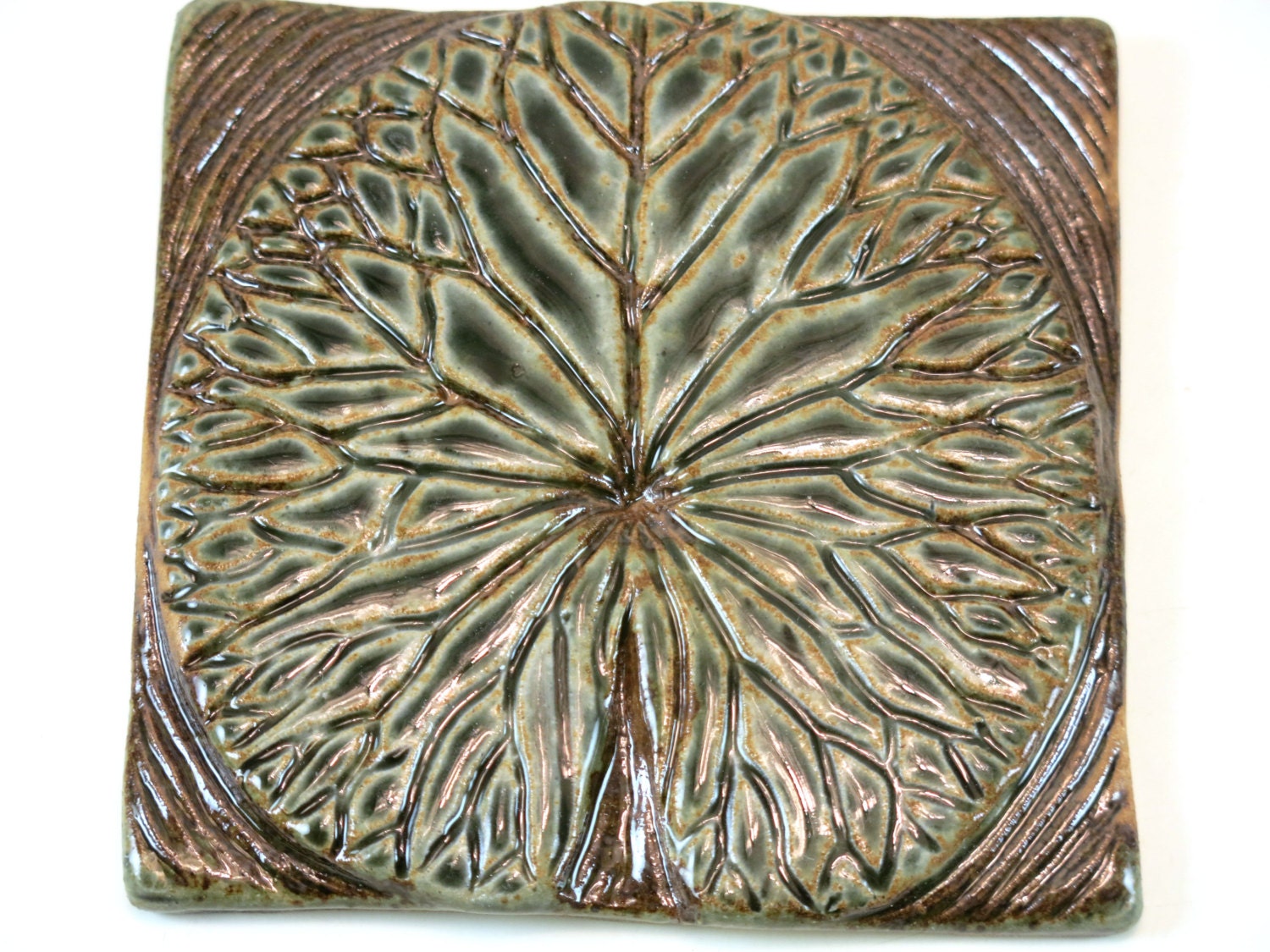 Decorative Tile - Ceramic Tile Wall Art - 4 x 4 Tile - Waterlily - 870