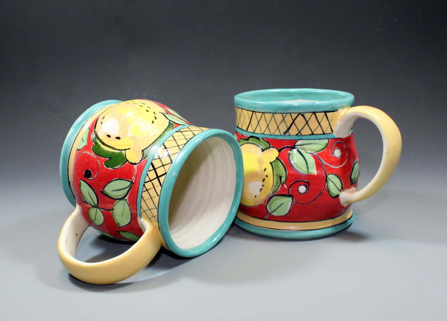 Red Mug with Lemons