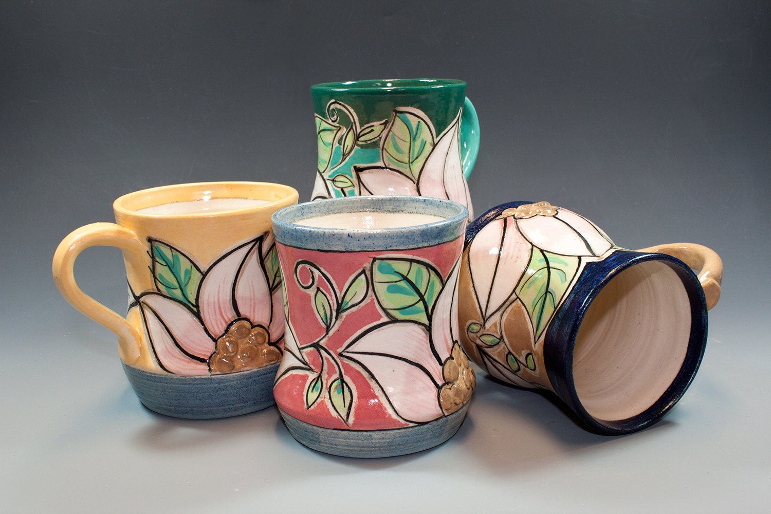 Set of four mugs