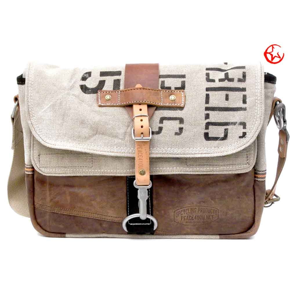 Canvas Messenger Bag // Upcycled and Handmade by peace4you - Model paul-2023