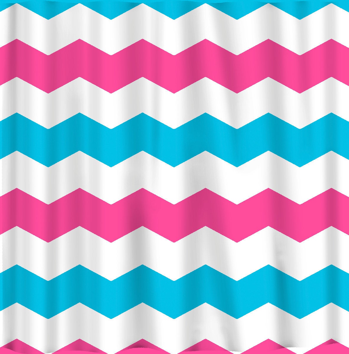Custom Chevron Shower Curtain - Extra Wide 6 inch stripes - Available Any Color