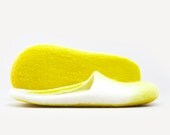 Scorza " Felted wool slippers lemon Handmade to Order