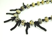 Dalmatian Beads with Wooden Spikes