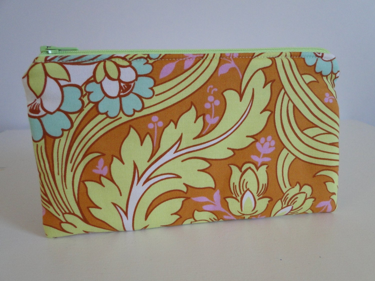 Free shipping - Medium Zipper Pouch - Soul Blossoms by Amy Butler