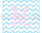 Chevron Monogram Letter Vinyl Decal