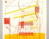 Perspective architecture 2, architectural graphic design, 16 x 20 inches silkscreen print
