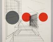 Perspective architecture 3, architectural graphic design, 16 x 20 inches silkscreen print