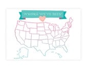 DIY Couple's USA Map fine art print, 13 x 19