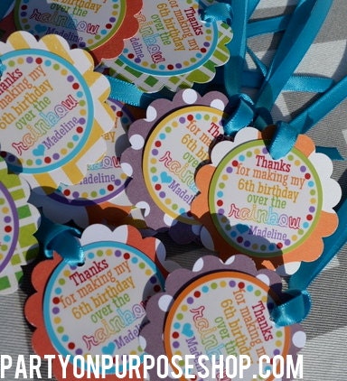 Rainbow Birthday Party Favor Tags