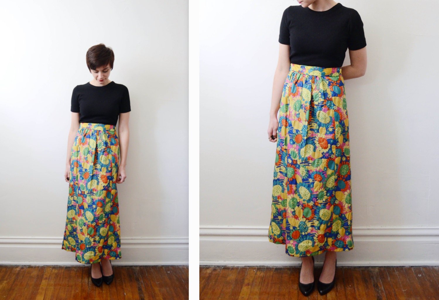 1960s Sunflower Midi Skirt - S/M